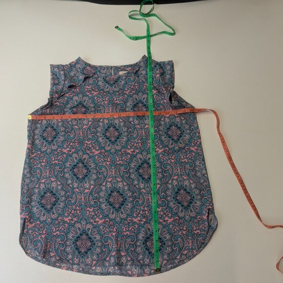 Loft Size Small Teal and Pink Paisley Tunic - Picture 8 of 14